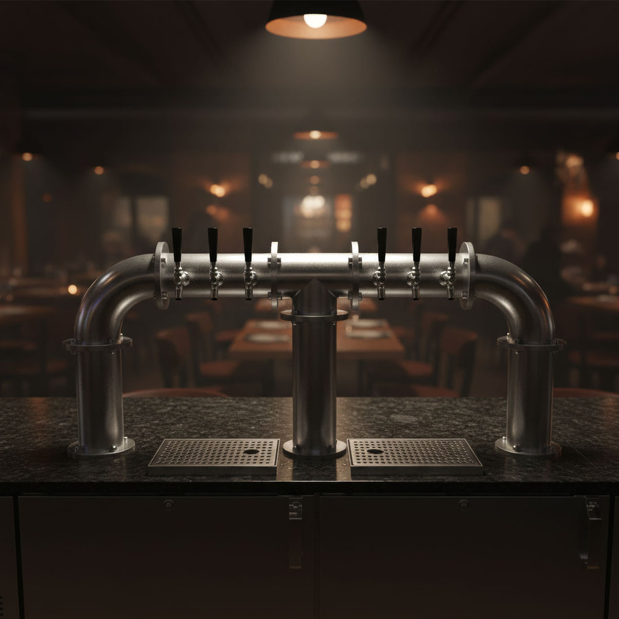 Pipe-style draft bridge tower